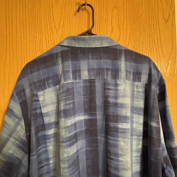 Tommy Bahama Men's Silk Button-Down Shirt XXL Blue Plaid Short Sleeve - Picture 9 of 9